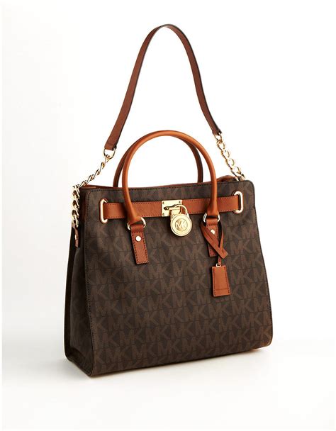 brown logo michael kors bag|michael kors brown tote bag.